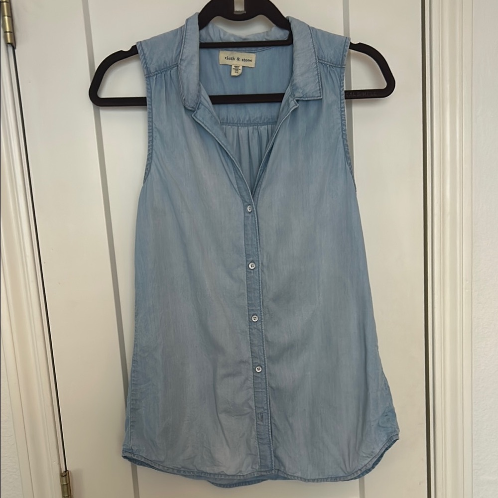 Anthropologie Cloth & Stone Denim Sleeveless Top